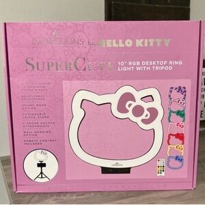 IMPRESSIONS VANITY COMPANY HELLO KITTY 10" RGB DESKTOP RING LIGHT W/ TRIPOD